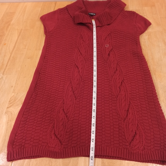 Express Sweater Dress Short Sleeve Cowl Neck Cable Knit Size medium - Picture 11 of 16